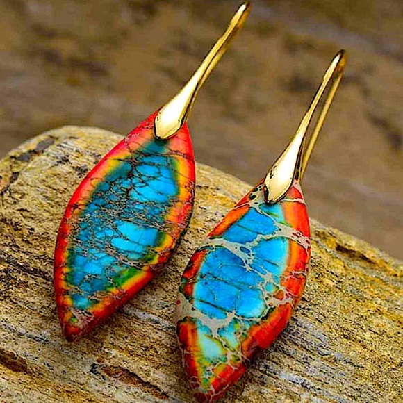 Handmade Natural Stone Earrings - Picture 2 of 2